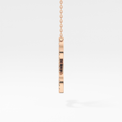 0.198 TCW Round Lab Grown Diamond L Initial Necklace