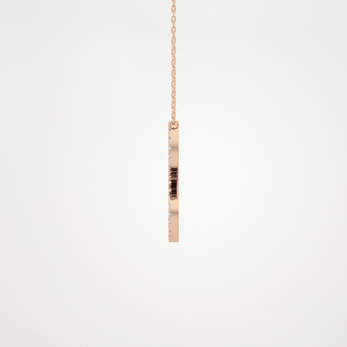 0.198 TCW Round Lab Grown Diamond L Initial Necklace