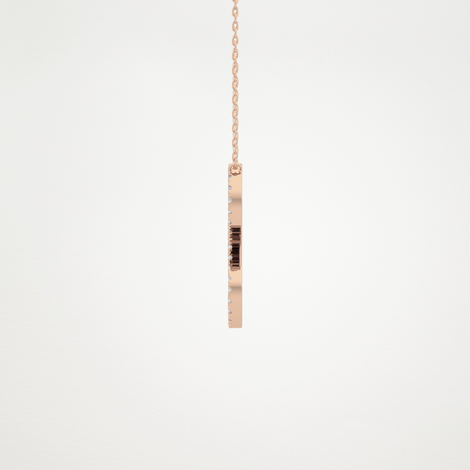 0.198 TCW Round Lab Grown Diamond L Initial Necklace