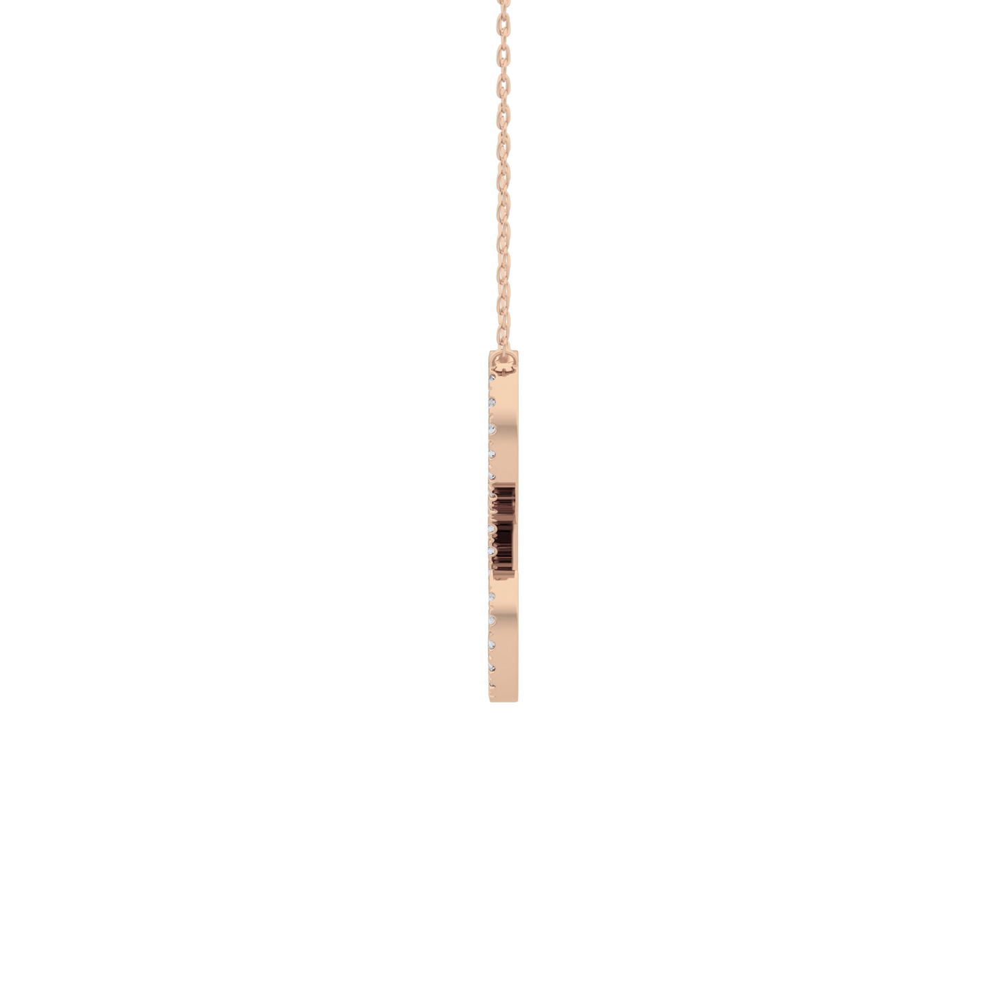 0.198 TCW Round Lab Grown Diamond L Initial Necklace