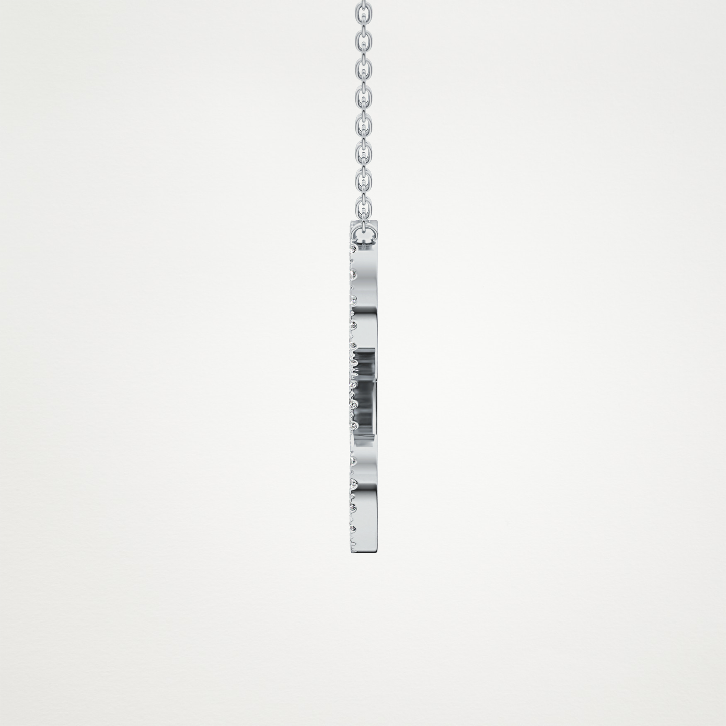 0.198 TCW Round Lab Grown Diamond L Initial Necklace