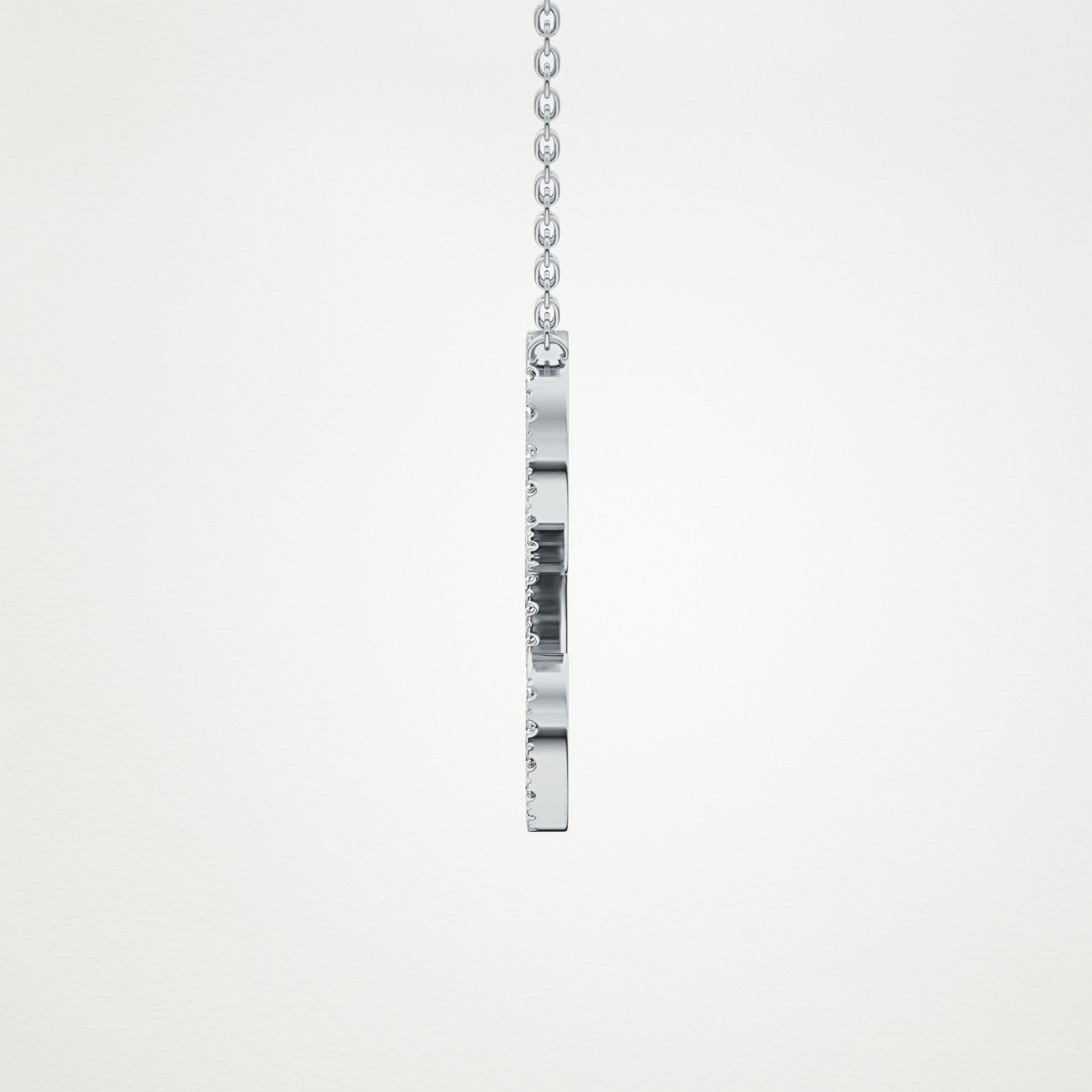0.198 TCW Round Lab Grown Diamond L Initial Necklace