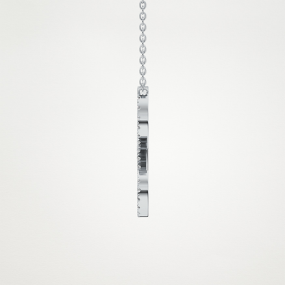 0.198 TCW Round Lab Grown Diamond L Initial Necklace