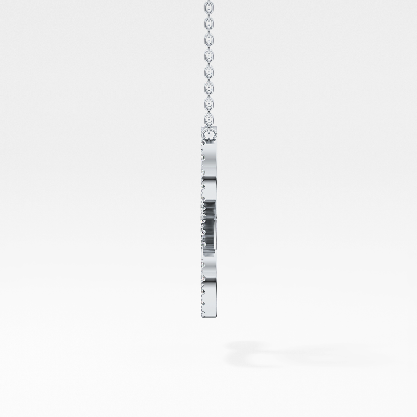 0.198 TCW Round Lab Grown Diamond L Initial Necklace