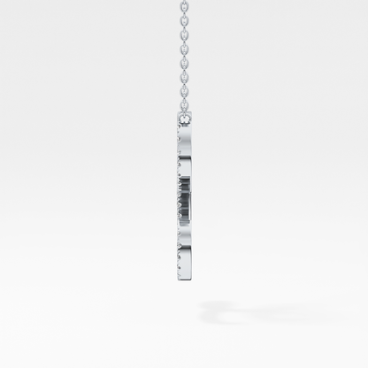 0.198 TCW Round Lab Grown Diamond L Initial Necklace