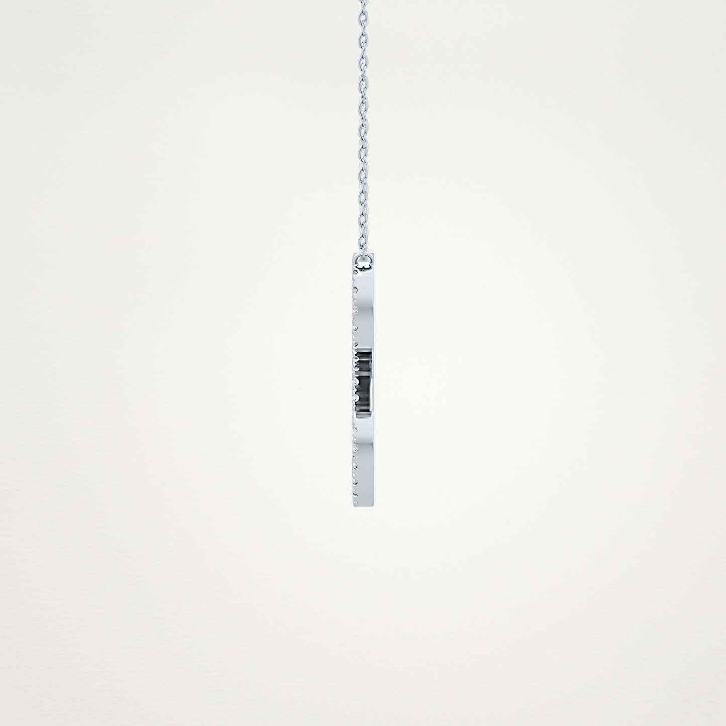 0.198 TCW Round Lab Grown Diamond L Initial Necklace