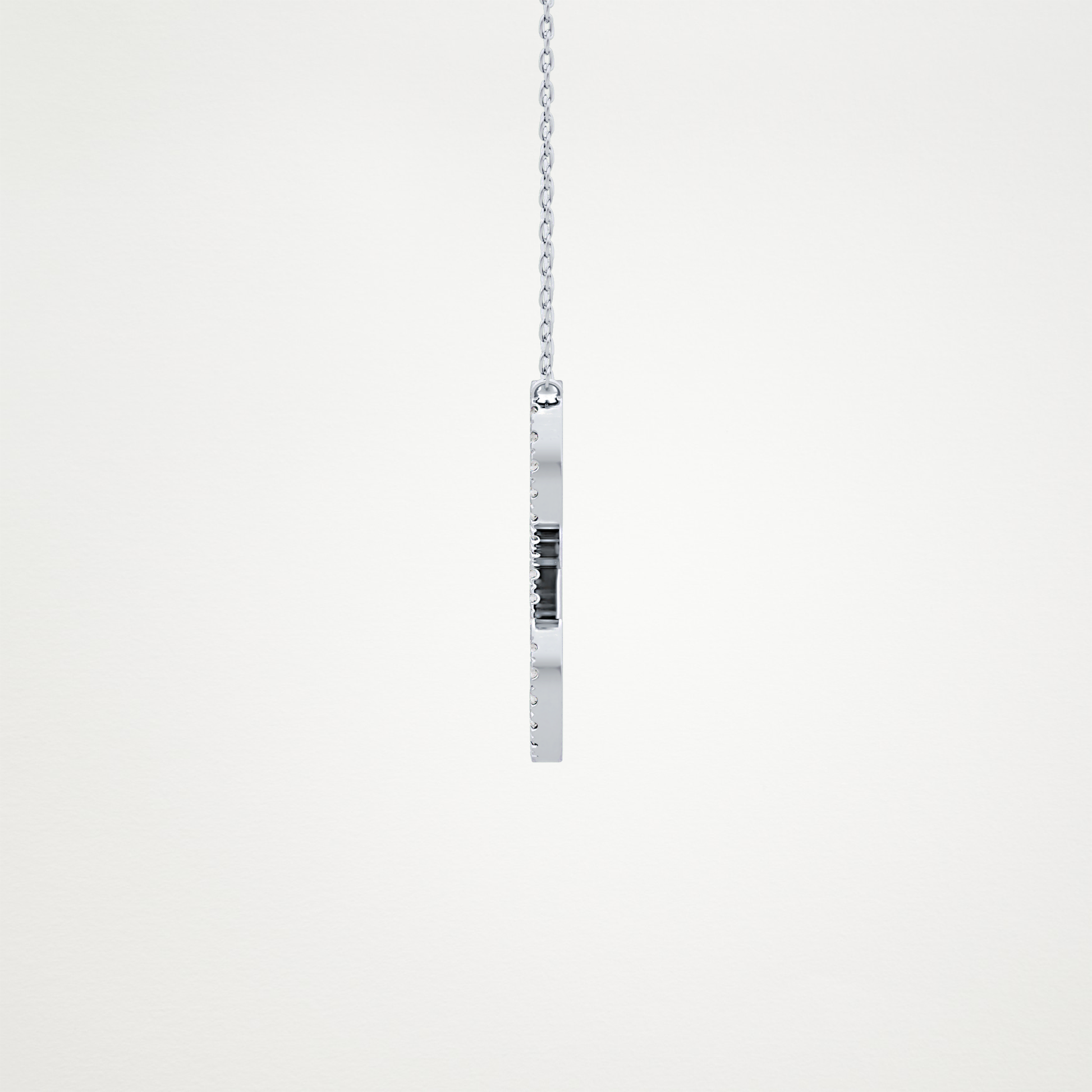 0.198 TCW Round Lab Grown Diamond L Initial Necklace