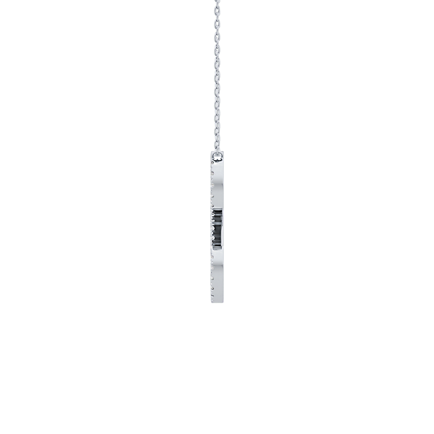 0.198 TCW Round Lab Grown Diamond L Initial Necklace