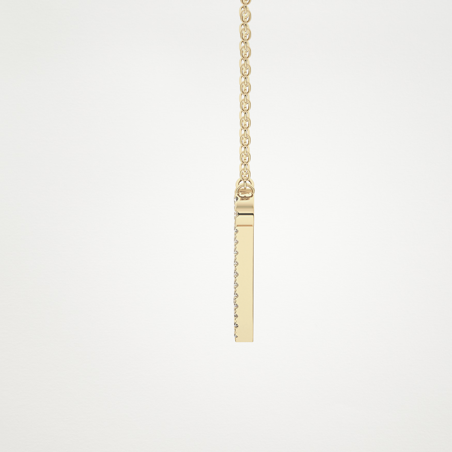 0.099 TCW Round Lab Grown Diamond N Initial Necklace