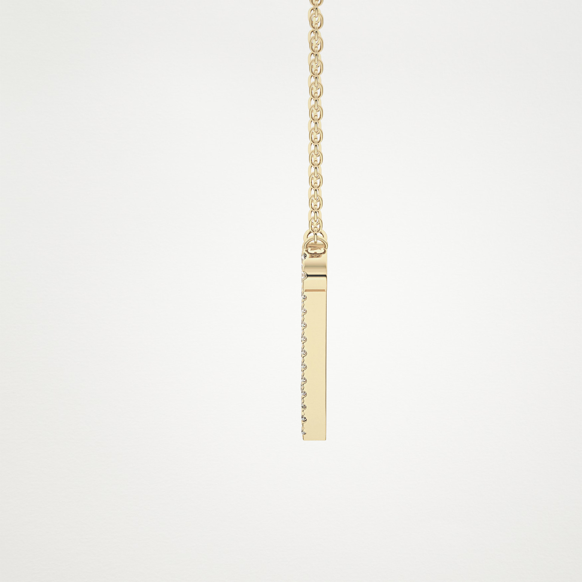 0.099 TCW Round Lab Grown Diamond N Initial Necklace