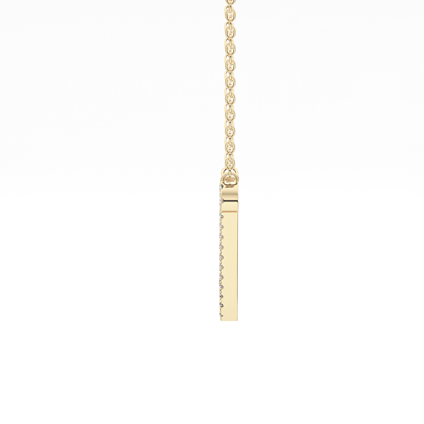 0.099 TCW Round Lab Grown Diamond N Initial Necklace