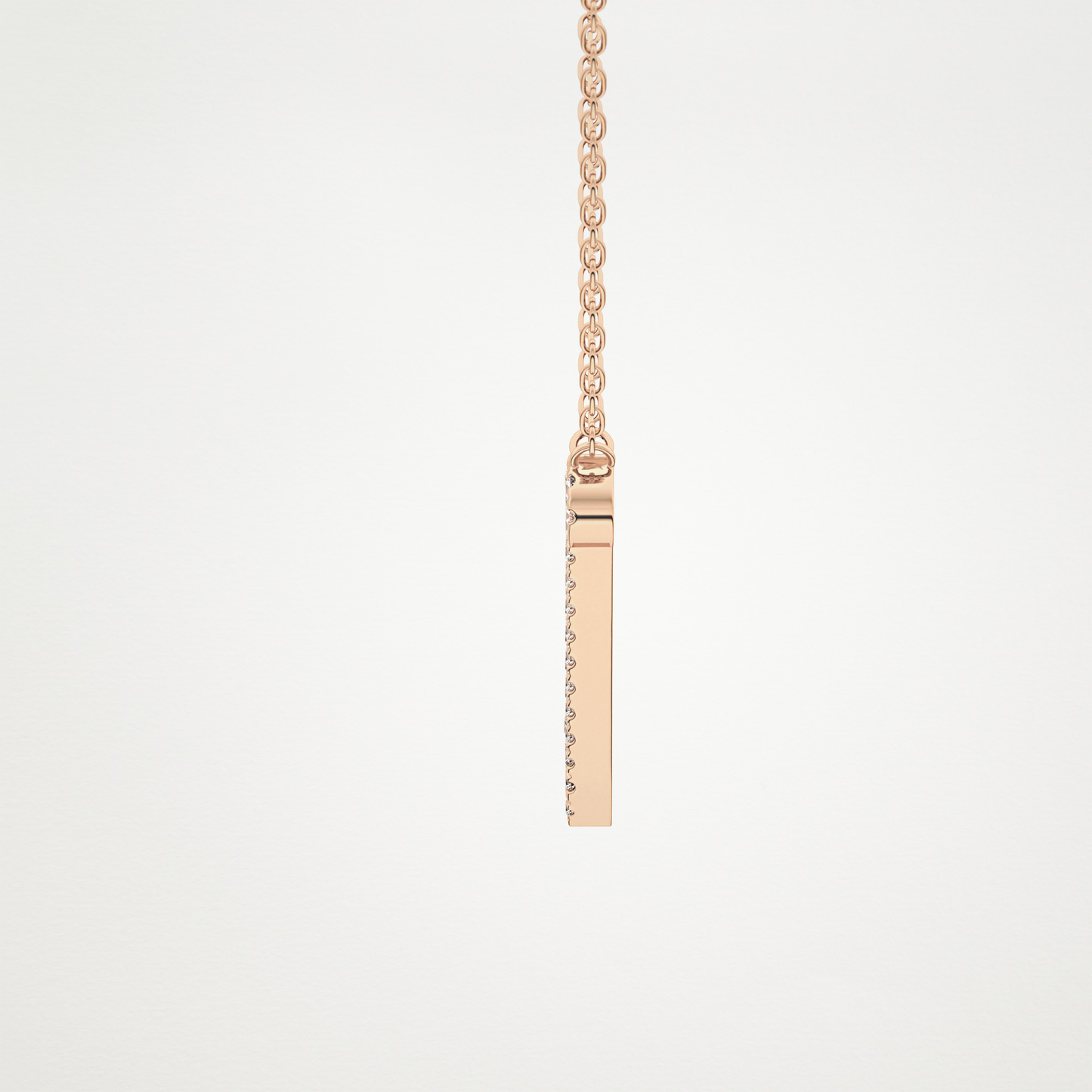 0.099 TCW Round Lab Grown Diamond N Initial Necklace