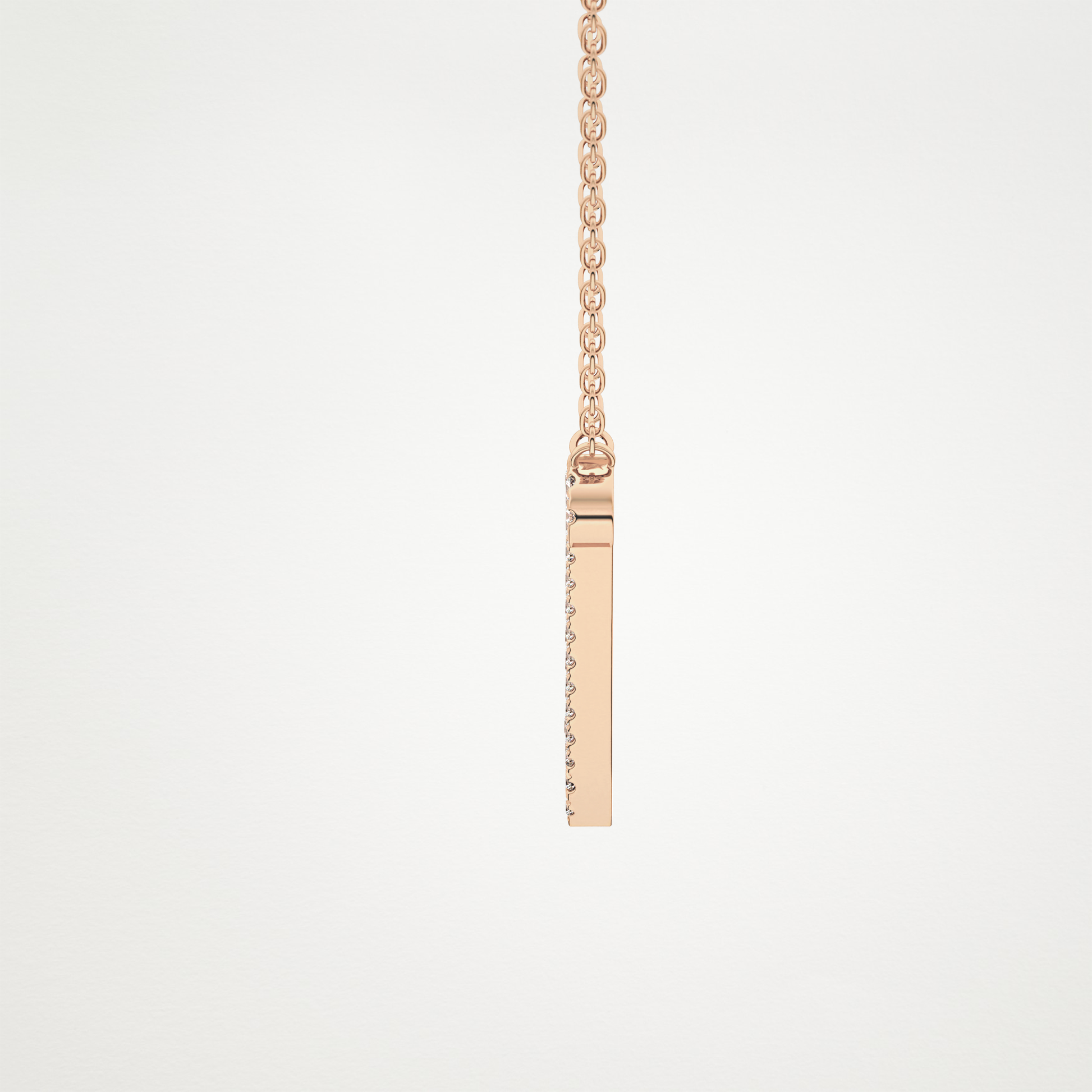 0.099 TCW Round Lab Grown Diamond N Initial Necklace