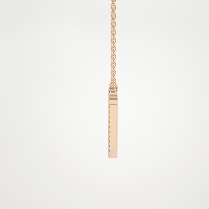 0.099 TCW Round Lab Grown Diamond N Initial Necklace