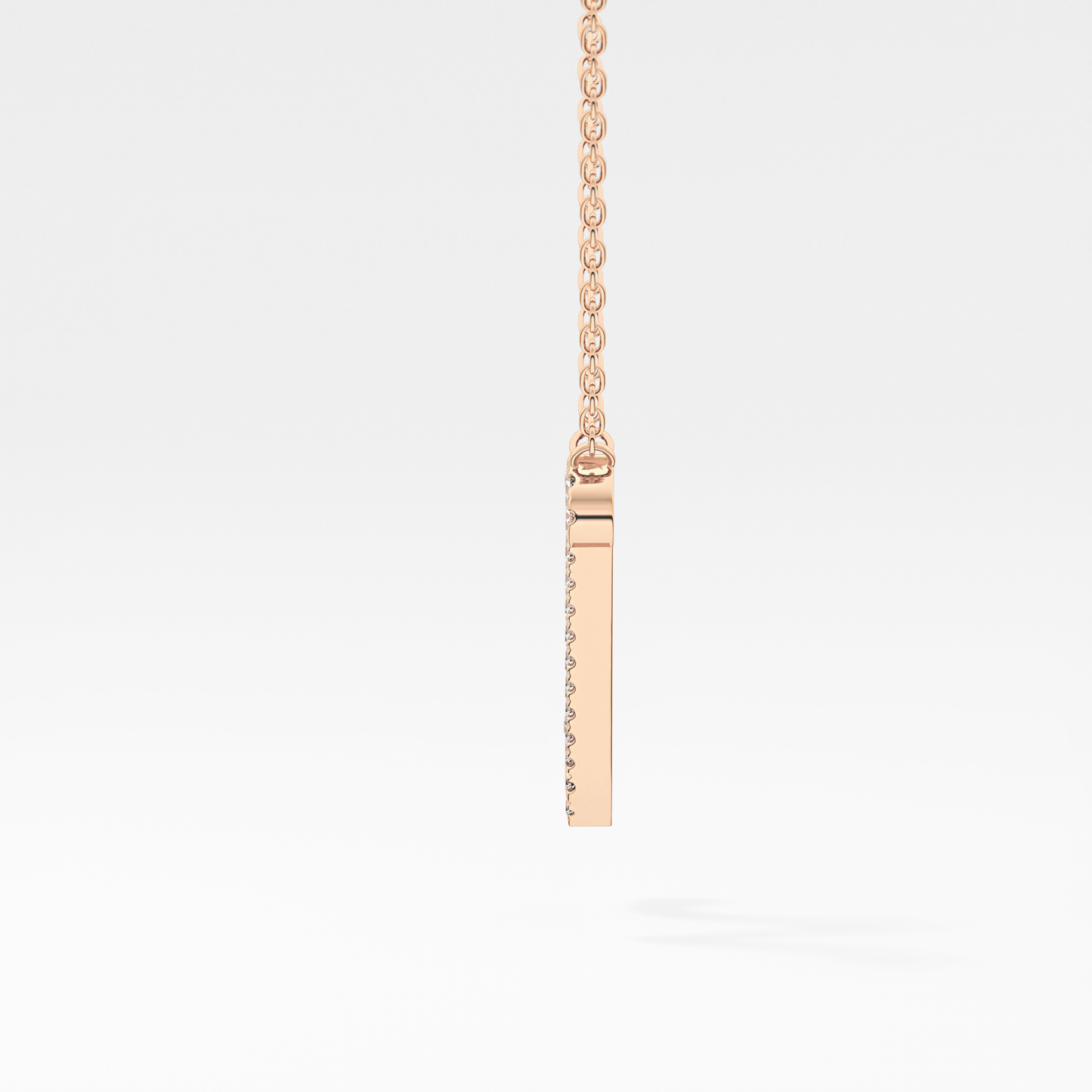 0.099 TCW Round Lab Grown Diamond N Initial Necklace