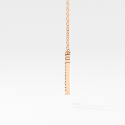 0.099 TCW Round Lab Grown Diamond N Initial Necklace
