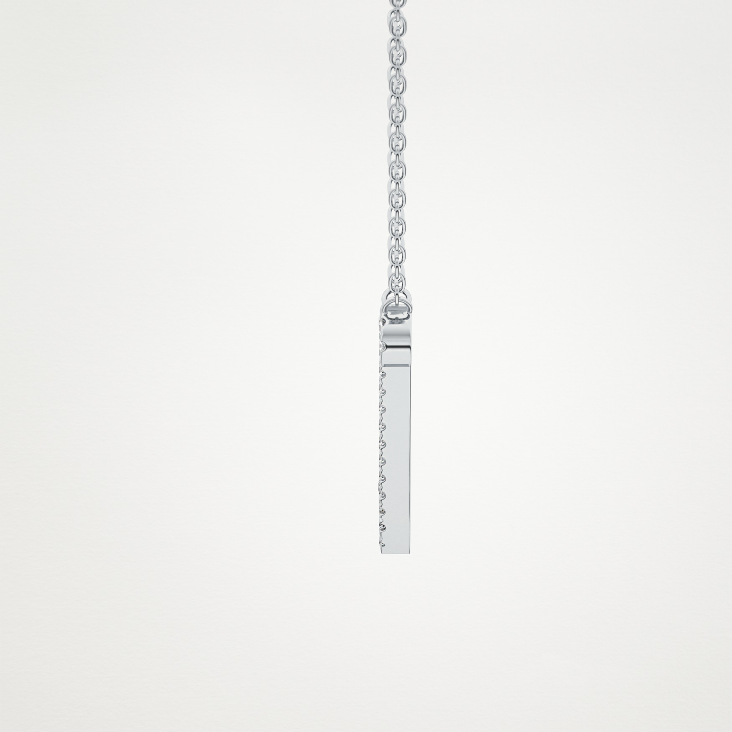 0.099 TCW Round Lab Grown Diamond N Initial Necklace