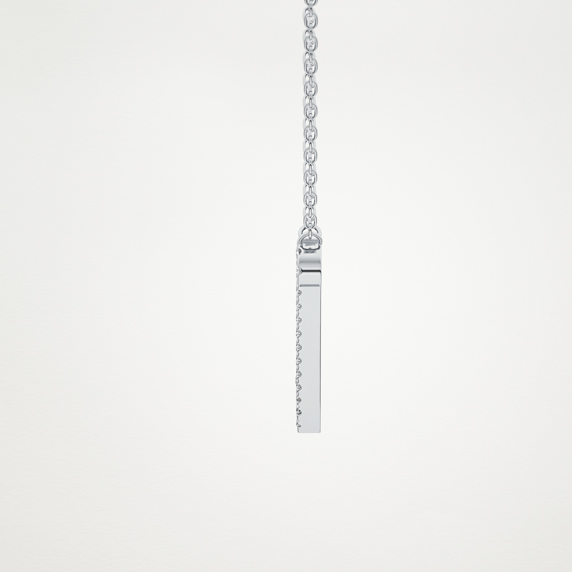 0.099 TCW Round Lab Grown Diamond N Initial Necklace