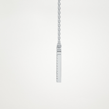 0.099 TCW Round Lab Grown Diamond N Initial Necklace