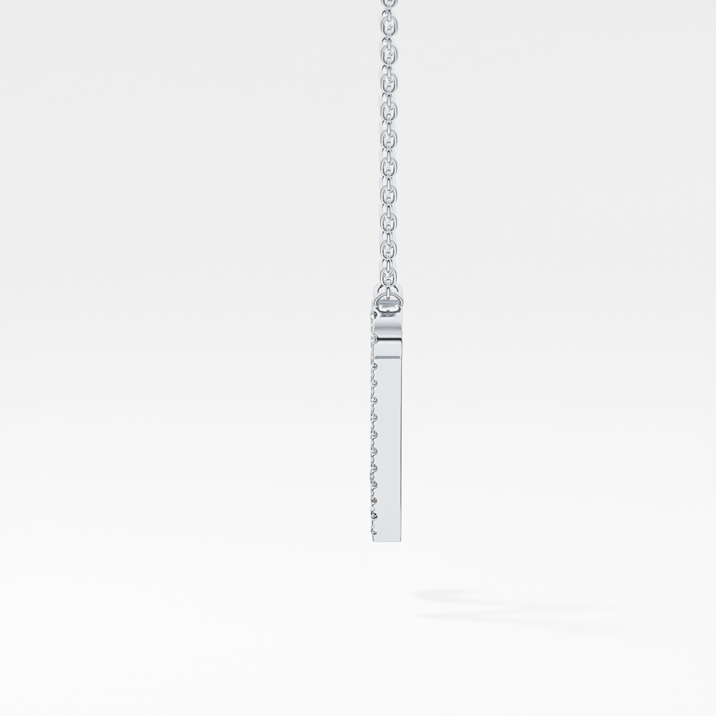 0.099 TCW Round Lab Grown Diamond N Initial Necklace