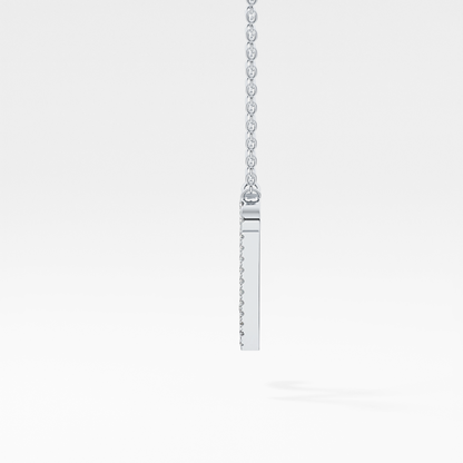 0.099 TCW Round Lab Grown Diamond N Initial Necklace