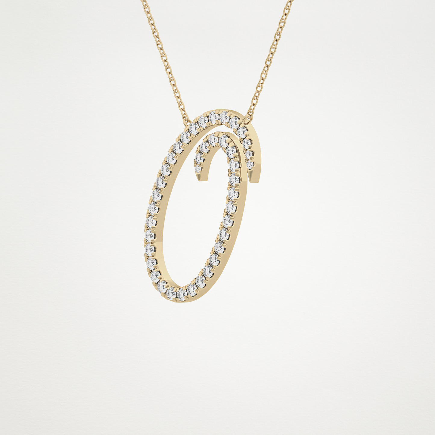 0.473 TCW Round Lab Grown Diamond O Initial Necklace