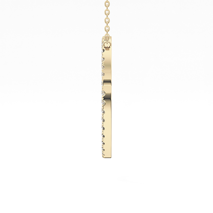 0.473 TCW Round Lab Grown Diamond O Initial Necklace