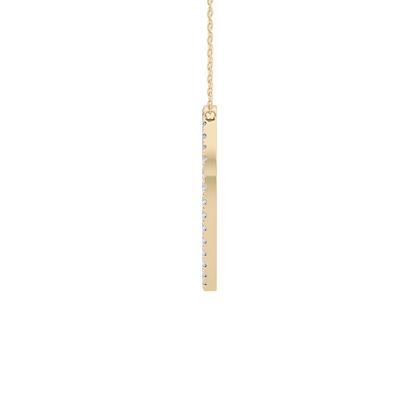 0.473 TCW Round Lab Grown Diamond O Initial Necklace