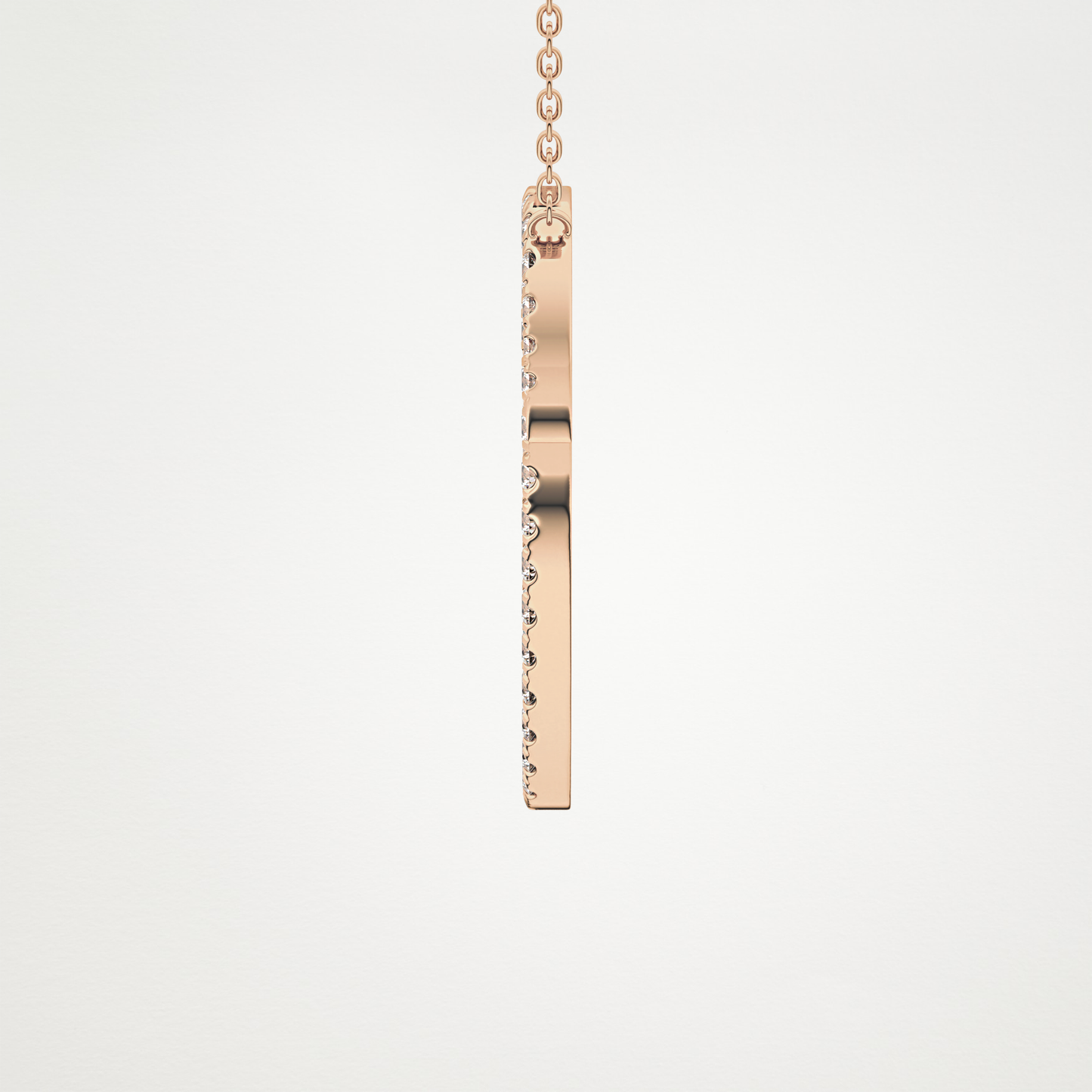 0.473 TCW Round Lab Grown Diamond O Initial Necklace