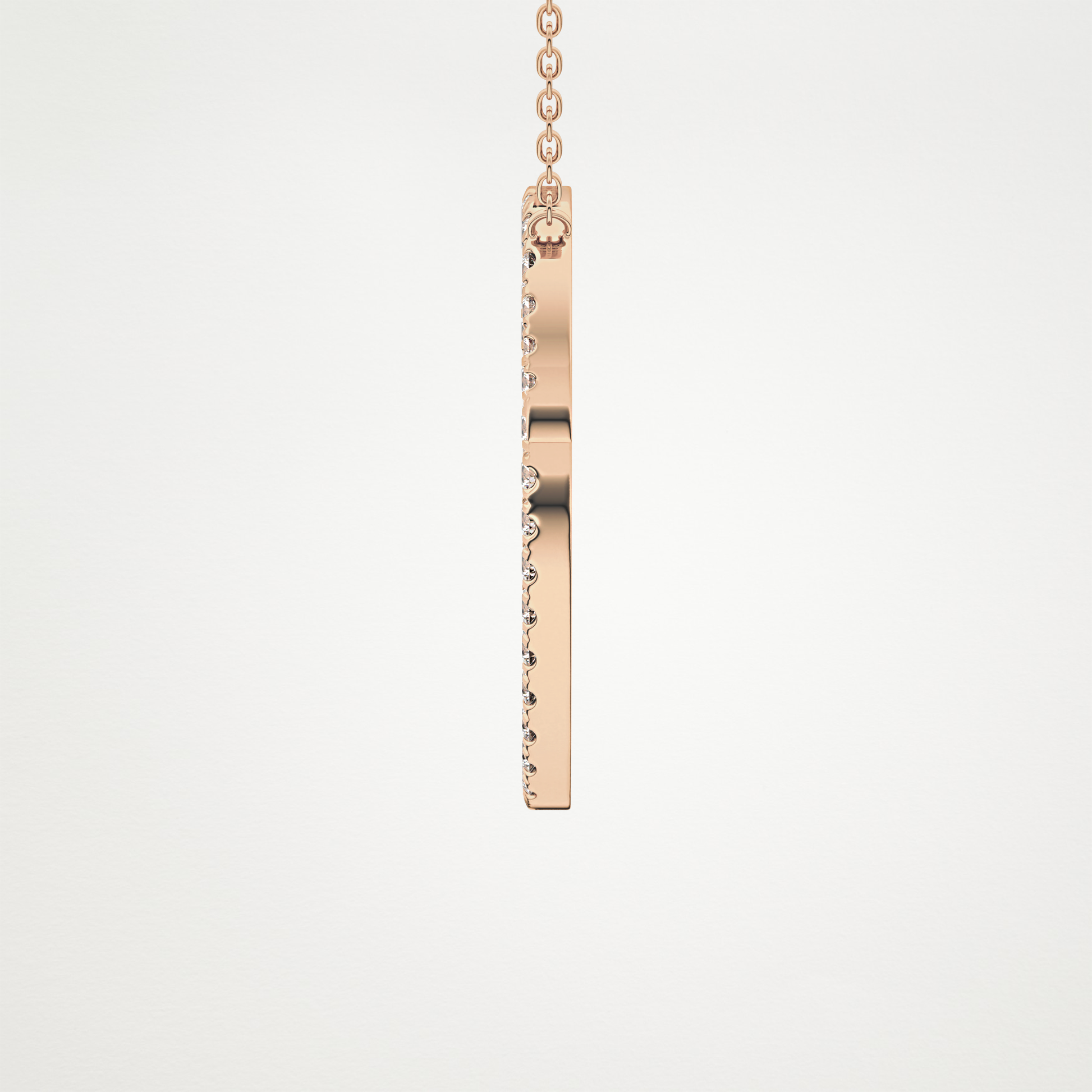 0.473 TCW Round Lab Grown Diamond O Initial Necklace