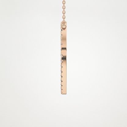 0.473 TCW Round Lab Grown Diamond O Initial Necklace