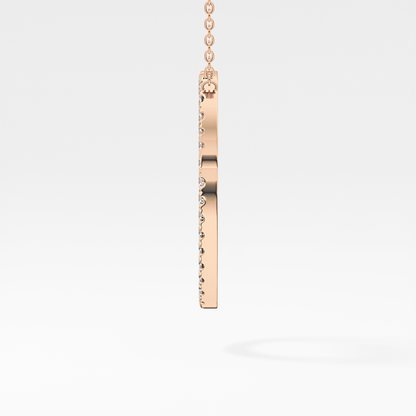 0.473 TCW Round Lab Grown Diamond O Initial Necklace
