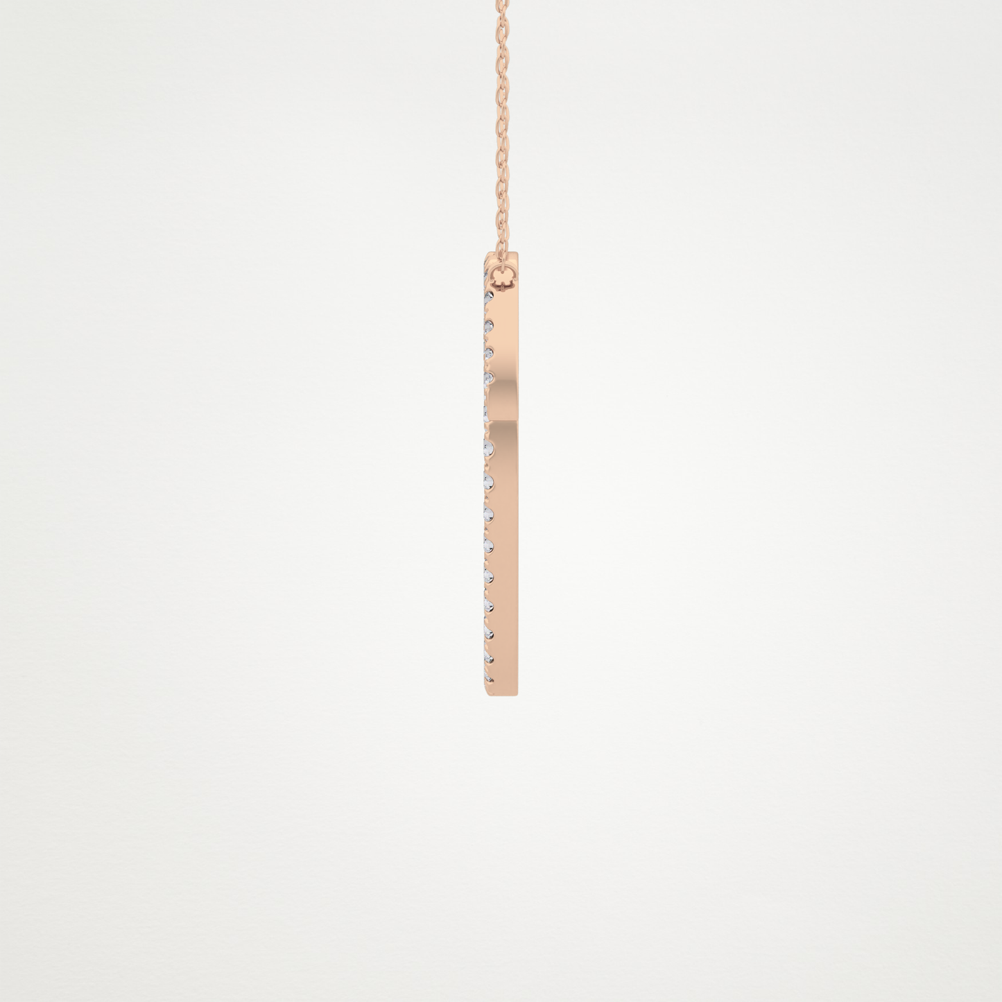 0.473 TCW Round Lab Grown Diamond O Initial Necklace