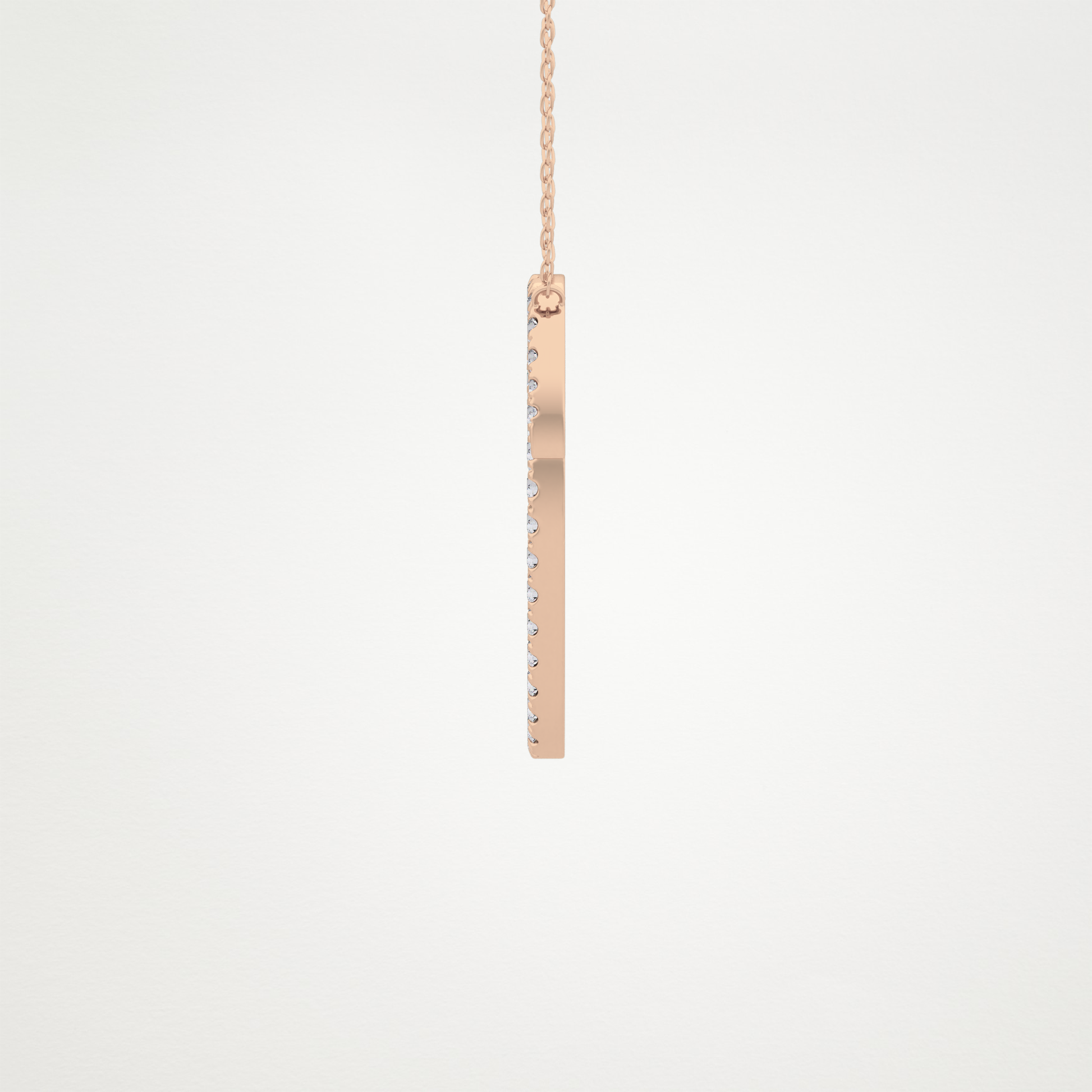 0.473 TCW Round Lab Grown Diamond O Initial Necklace