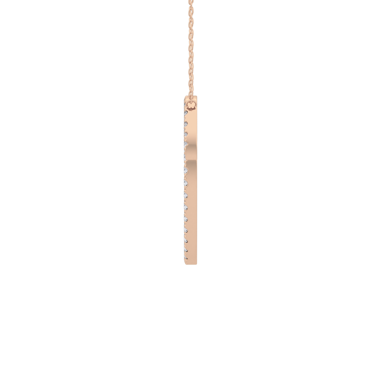0.473 TCW Round Lab Grown Diamond O Initial Necklace