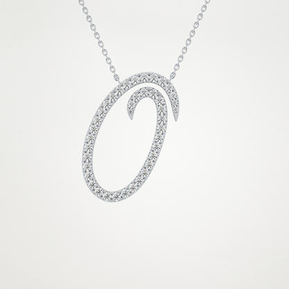 0.473 TCW Round Lab Grown Diamond O Initial Necklace