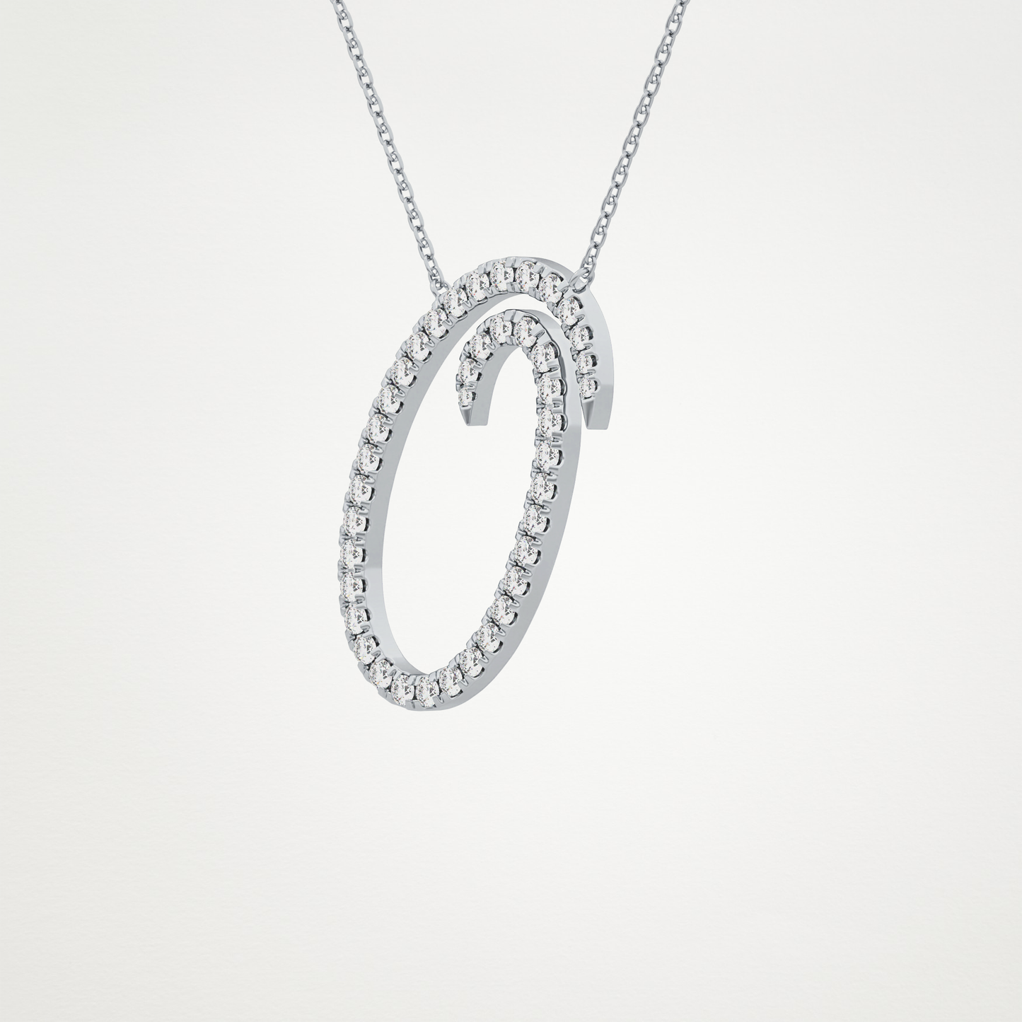 0.473 TCW Round Lab Grown Diamond O Initial Necklace