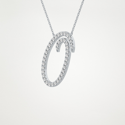0.473 TCW Round Lab Grown Diamond O Initial Necklace
