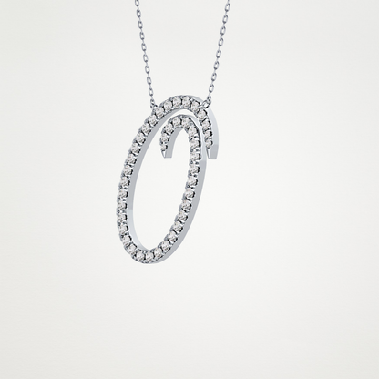 0.473 TCW Round Lab Grown Diamond O Initial Necklace