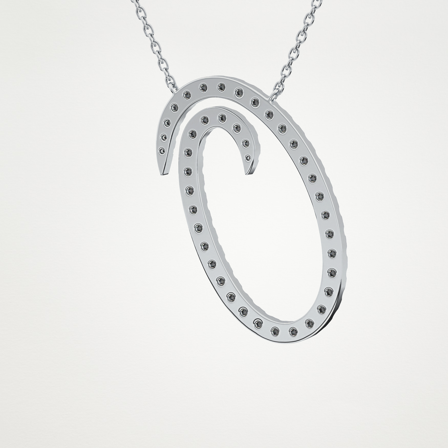 0.473 TCW Round Lab Grown Diamond O Initial Necklace