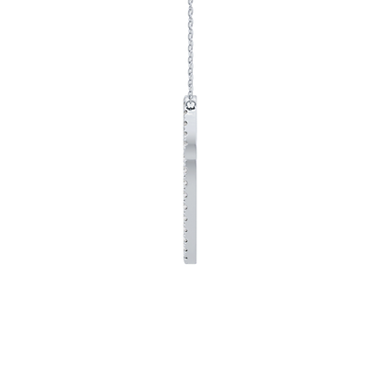 0.473 TCW Round Lab Grown Diamond O Initial Necklace