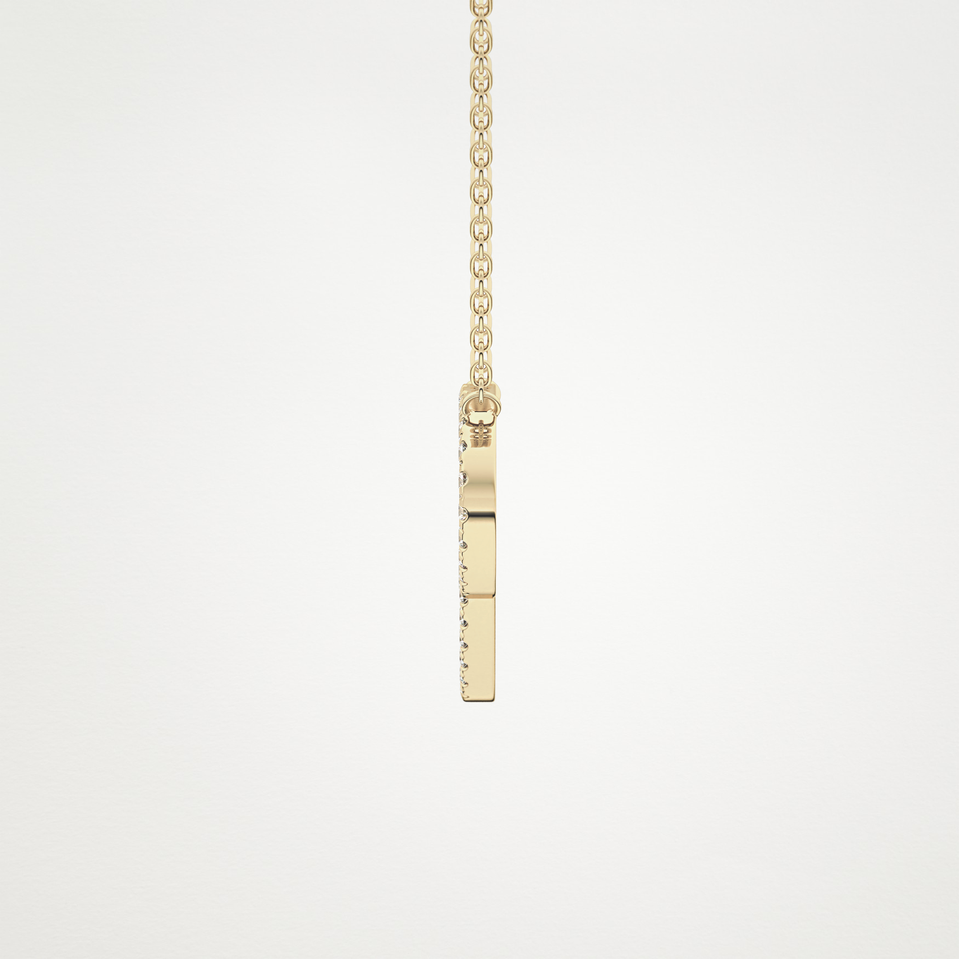 0.138 TCW Round Lab Grown Diamond P Initial Necklace