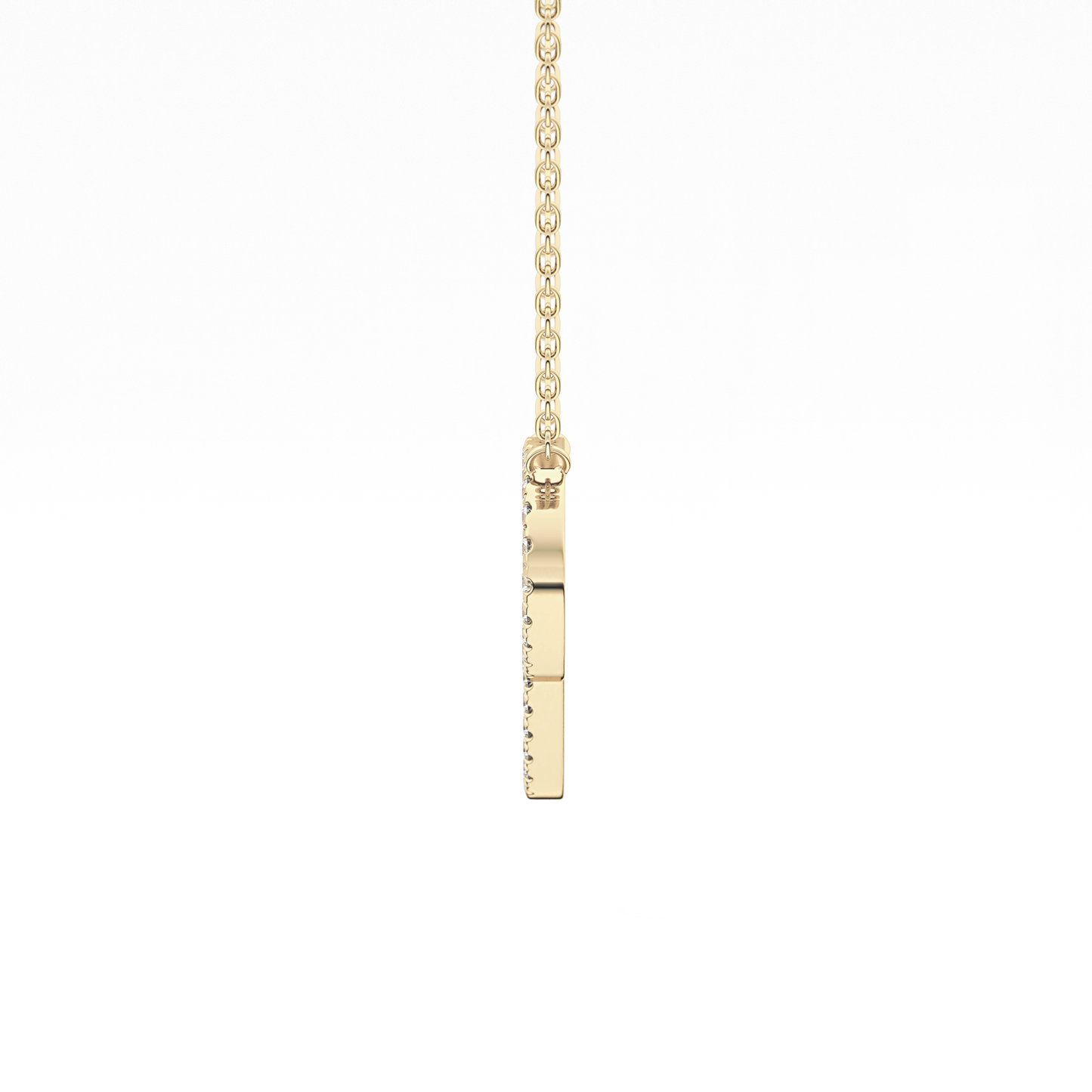 0.138 TCW Round Lab Grown Diamond P Initial Necklace