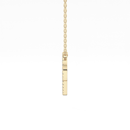 0.138 TCW Round Lab Grown Diamond P Initial Necklace