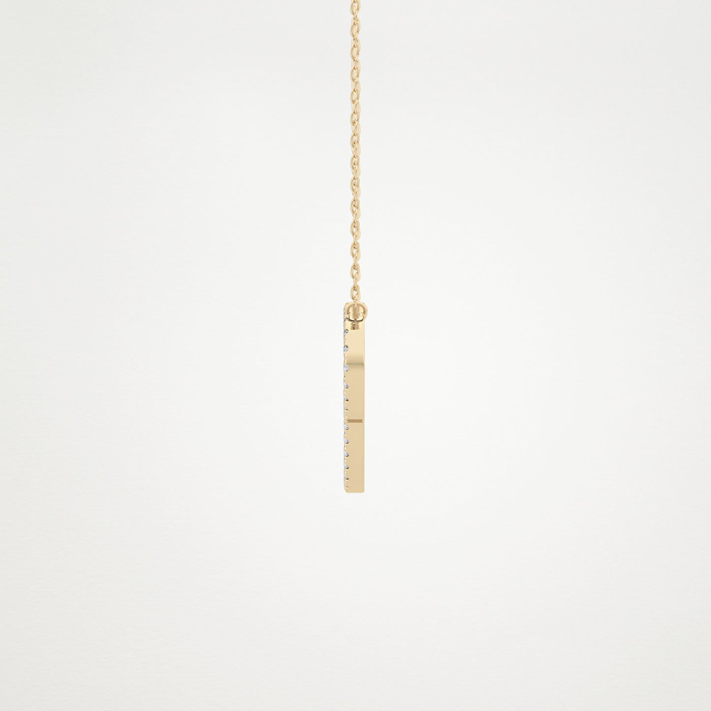 0.138 TCW Round Lab Grown Diamond P Initial Necklace