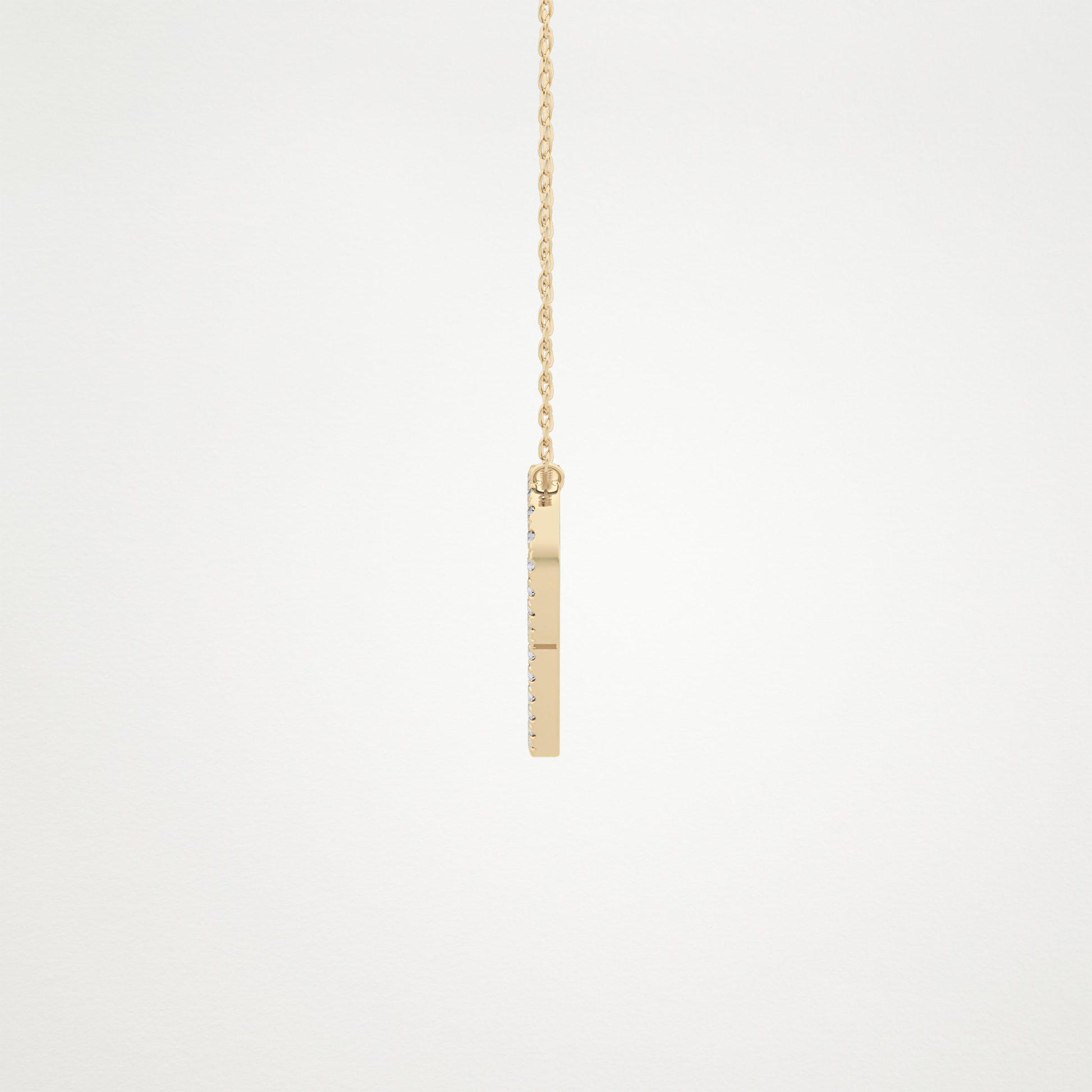 0.138 TCW Round Lab Grown Diamond P Initial Necklace