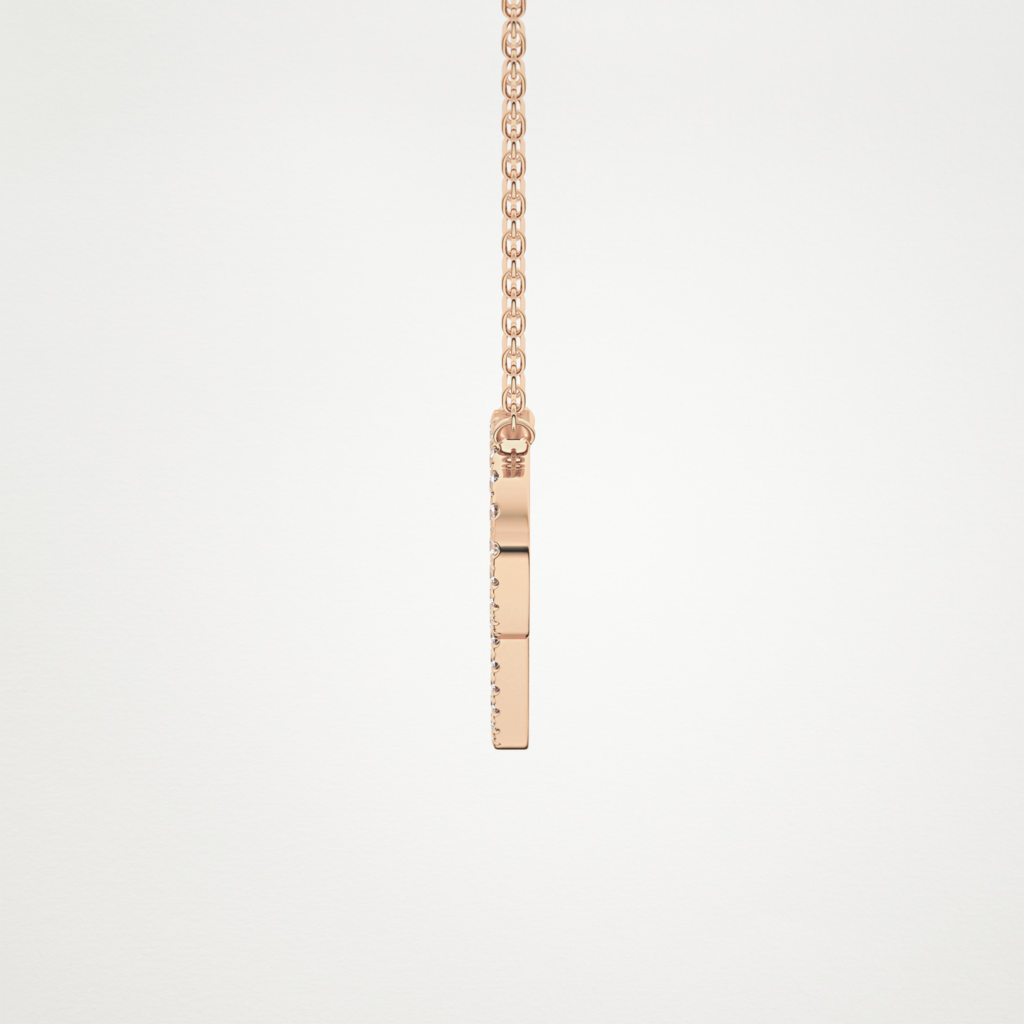 0.138 TCW Round Lab Grown Diamond P Initial Necklace