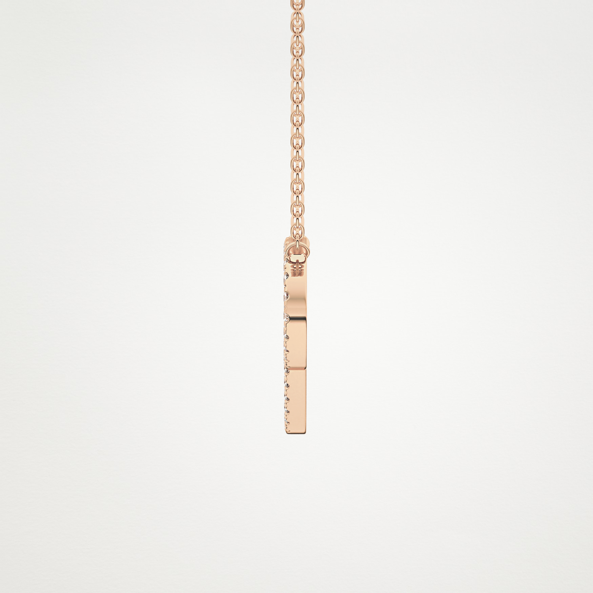 0.138 TCW Round Lab Grown Diamond P Initial Necklace