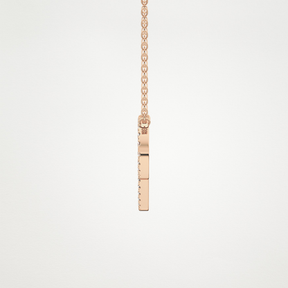 0.138 TCW Round Lab Grown Diamond P Initial Necklace