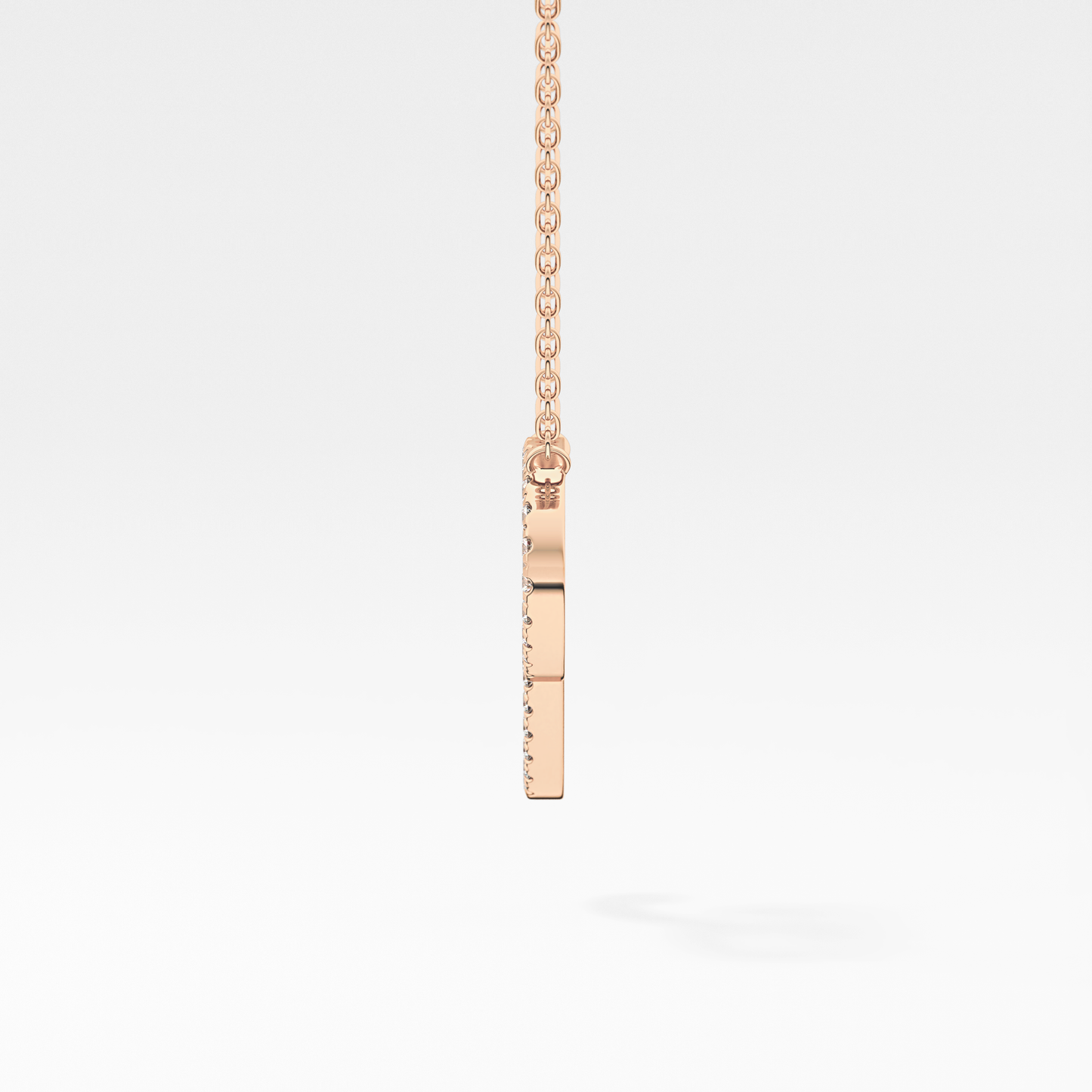 0.138 TCW Round Lab Grown Diamond P Initial Necklace